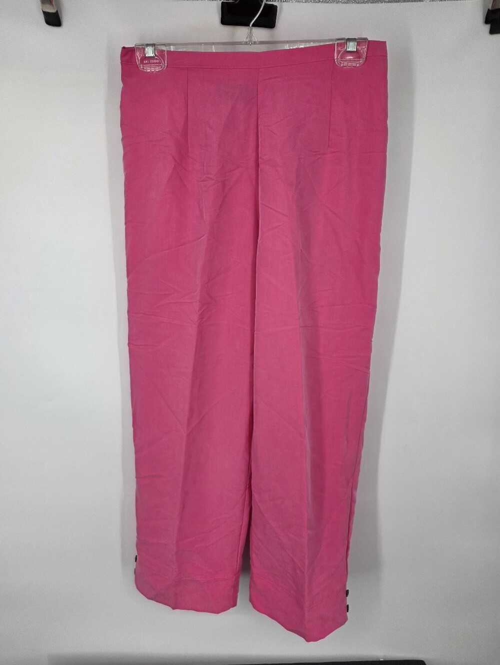 Sag Harbor Vintage Pink Crop Pants Women's Size 10 Rayon Blend Elastic Back